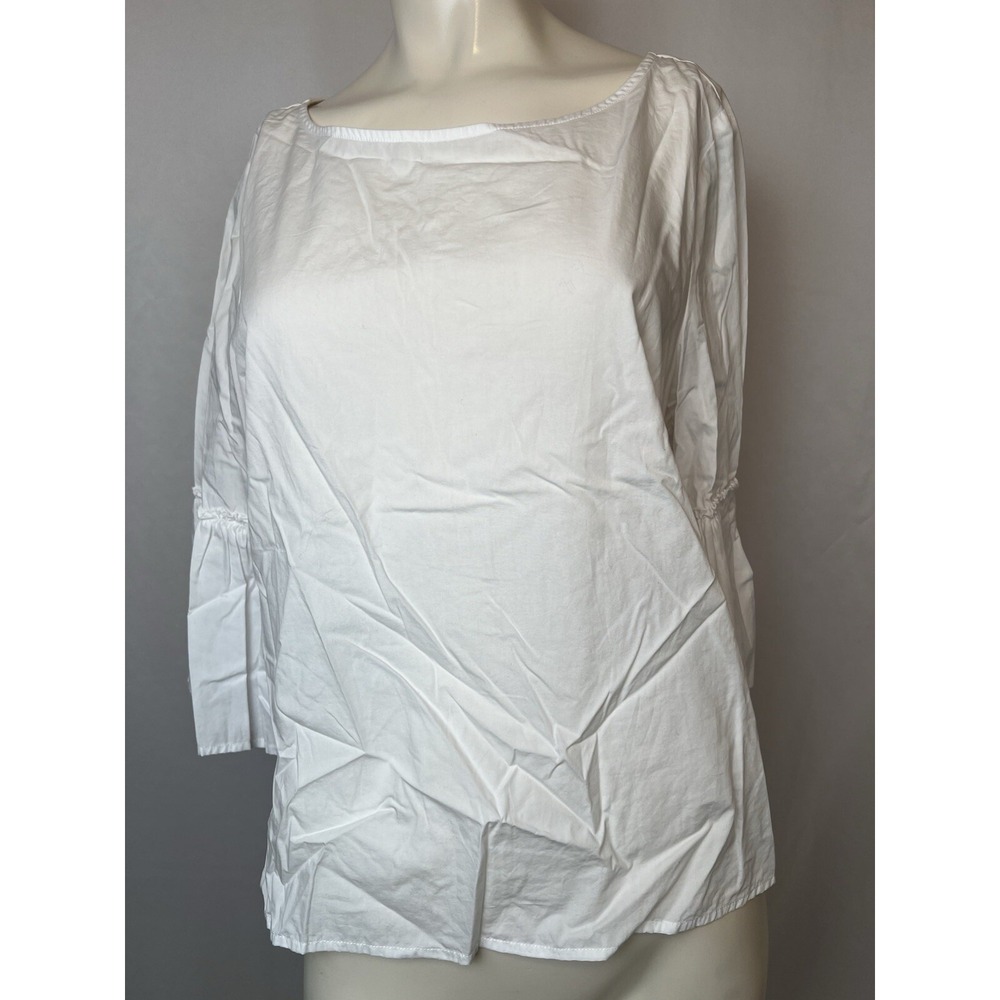 Vineyard Vines Blouse Top Women's Size Large Bell Sleeves White 100% Cotton